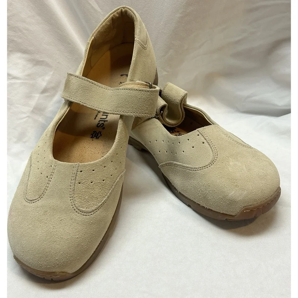 Birkenstock Footprints Pittsburg Mary Janes Taupe Suede Leather Shoes 42 US 11